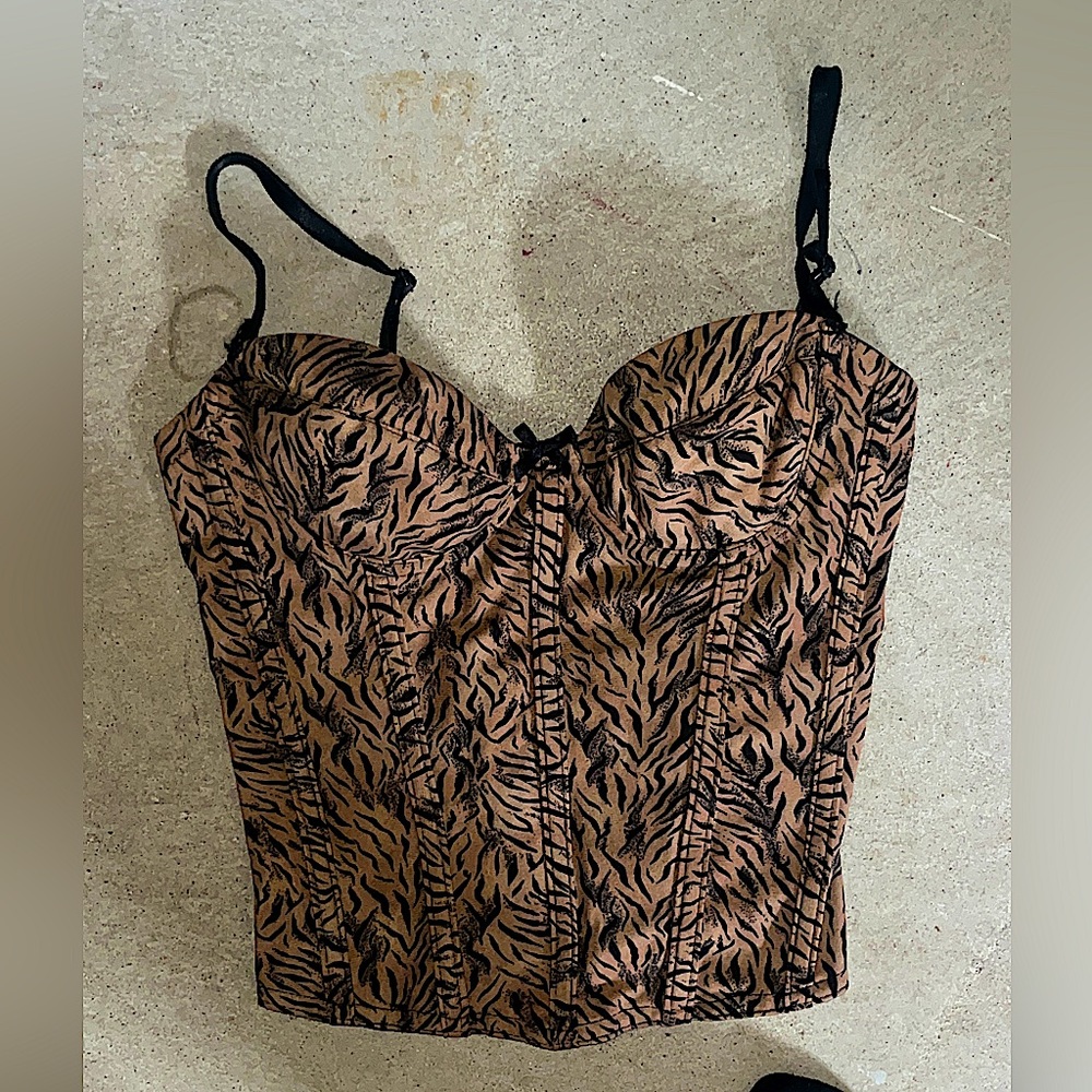 Vintage D.B.F Animal Print Corset Top